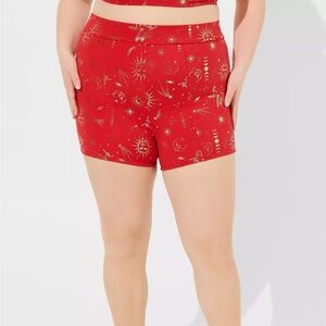 Torrid  Ultra High Rise 3.5 Inch Swim Short in Celestial Space Red Size 0